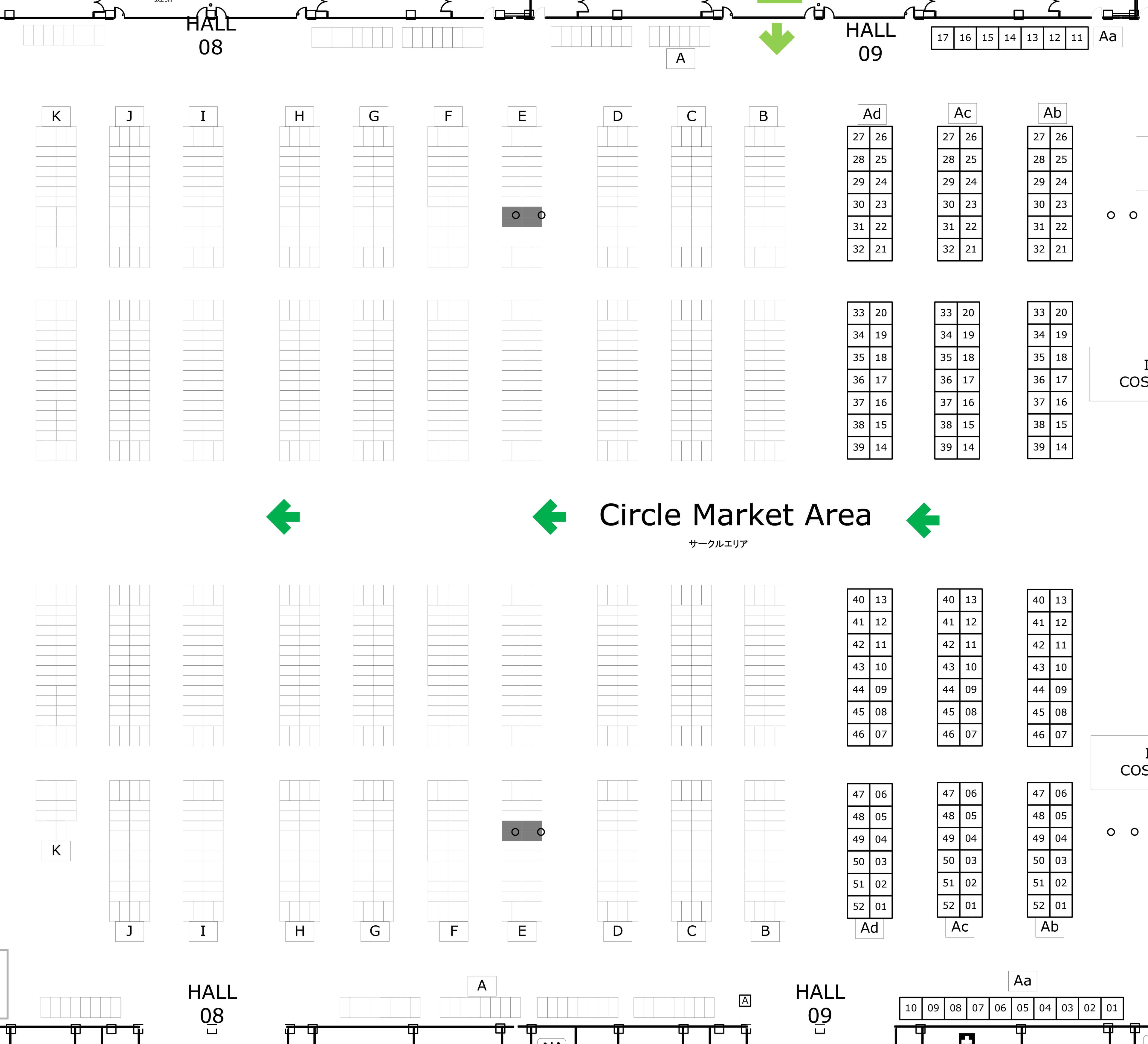 Comic Frontier 18 Interactive Map Floorplan - Stands highlight